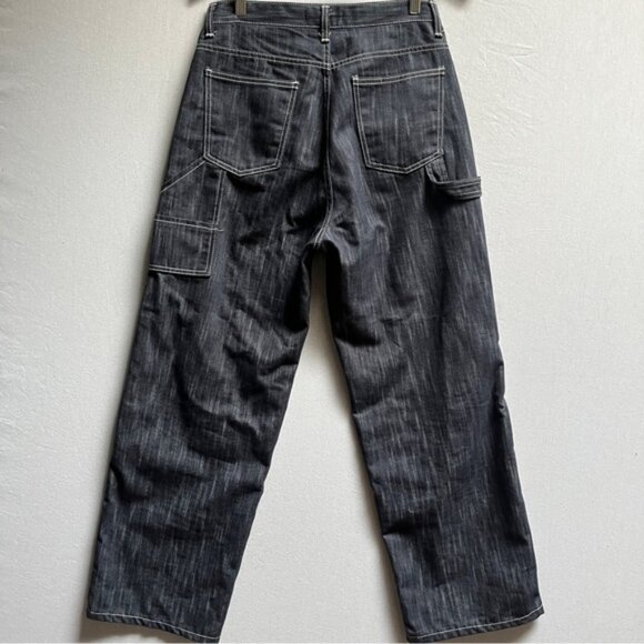 Oak + Fort wide leg carpenter utility denim jeans Sz M - Picture 2 of 16